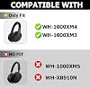 Funda protectora de 3 piezas compatible con audífonos Sony WH-1000XM4/WH-1000XM3, funda para almohadillas/banda para la cabeza/audífonos de silicona suave accesorios (gris rosado) 3