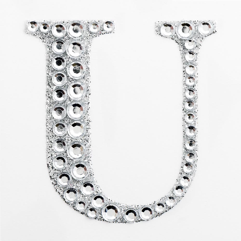 Italian Options U 5Cm Diamante Self Adhesive Glitter Sticker Letter