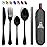 Taplord Portable Travel Silverware Set With Case, Includes 5 Pcs of Travel Utensils With Case, Stainless Steel Flatware Set For Camping, Easy to Travel, Lightweight (Black), Medium, TL-05B
