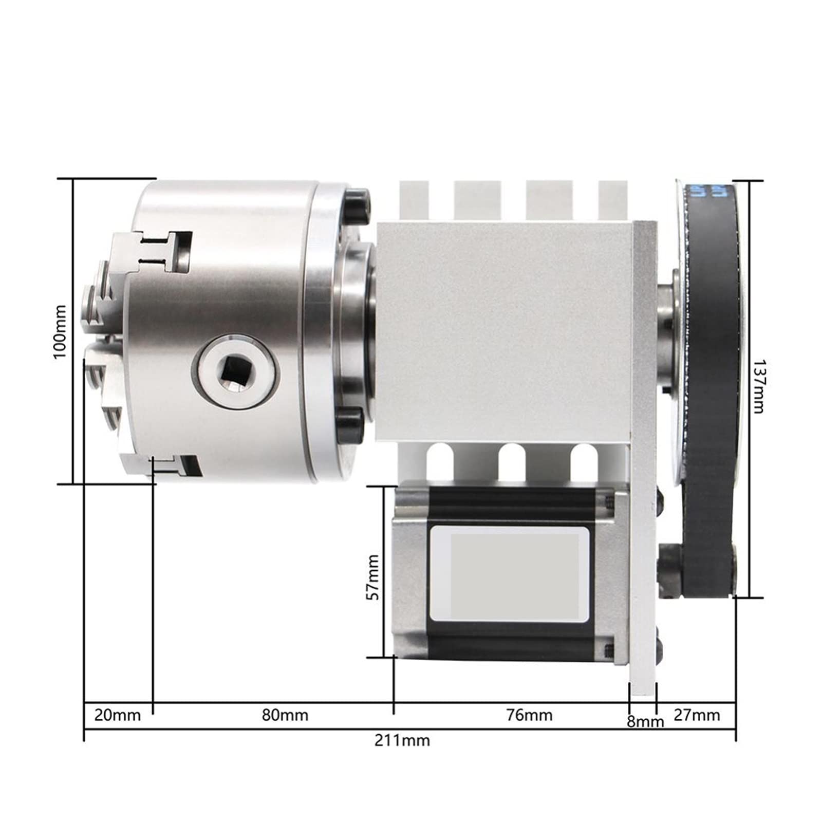 Silnik krokowy, 4 Szczęki 100mm Oś + Konik Głowica Dzieląca CNC Obrotu/zestaw Osi Do Mini Router CNC/grawer Grawerowanie Drewna