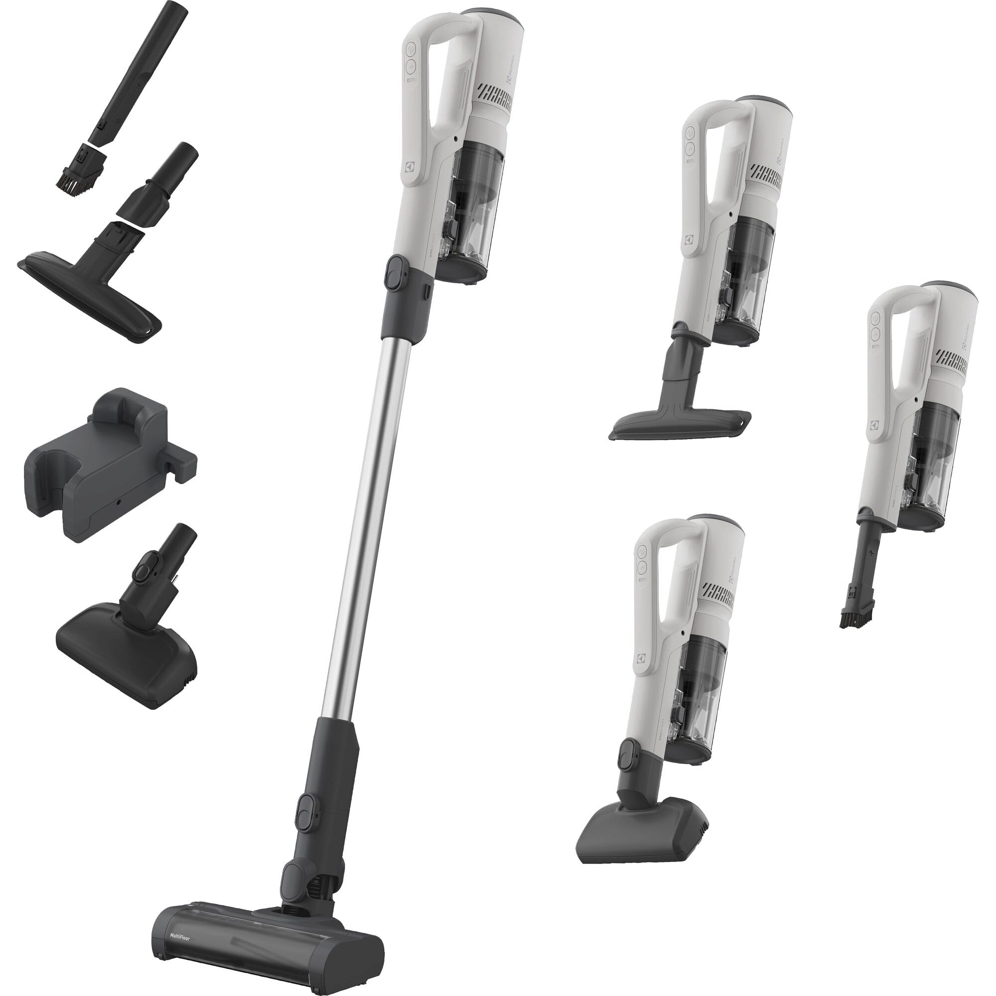Electrolux EP51AH18SW - Scopa ricaricabile senza filo e senza sacco 500 Cordless cleaner, aspirapolvere cordless a batteria, alimentazione 220-240 V 50 Hz, colore bianco perla