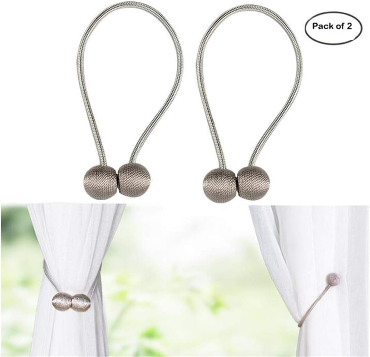 IHClink Window Curtain Tiebacks Clips VS Strong Magnetic Tie Band Home Office Decorative Drapes Weave Holdbacks Holders European Style 1 Pair : Everything Else