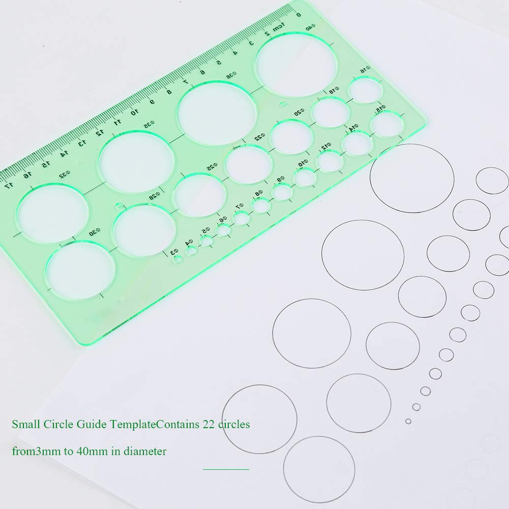 Circle Templates Measuring Geometry Ruler Shape Stencils Drawing Set