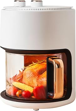 Top Heating Multi-functional Household Fryer, Air Fryer with Visual Glass 4L, 5L, 5.5L Non-Stick High Capacity Electric Fryer 5L White 5.5L Stabilize