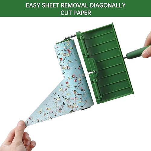 Miniatura 5 de Rodillos para pelusas de suelo extra pegajosos con mango largo retráctil, removedor de pelo de perro de gato grande, ropa de lavandería, muebles de