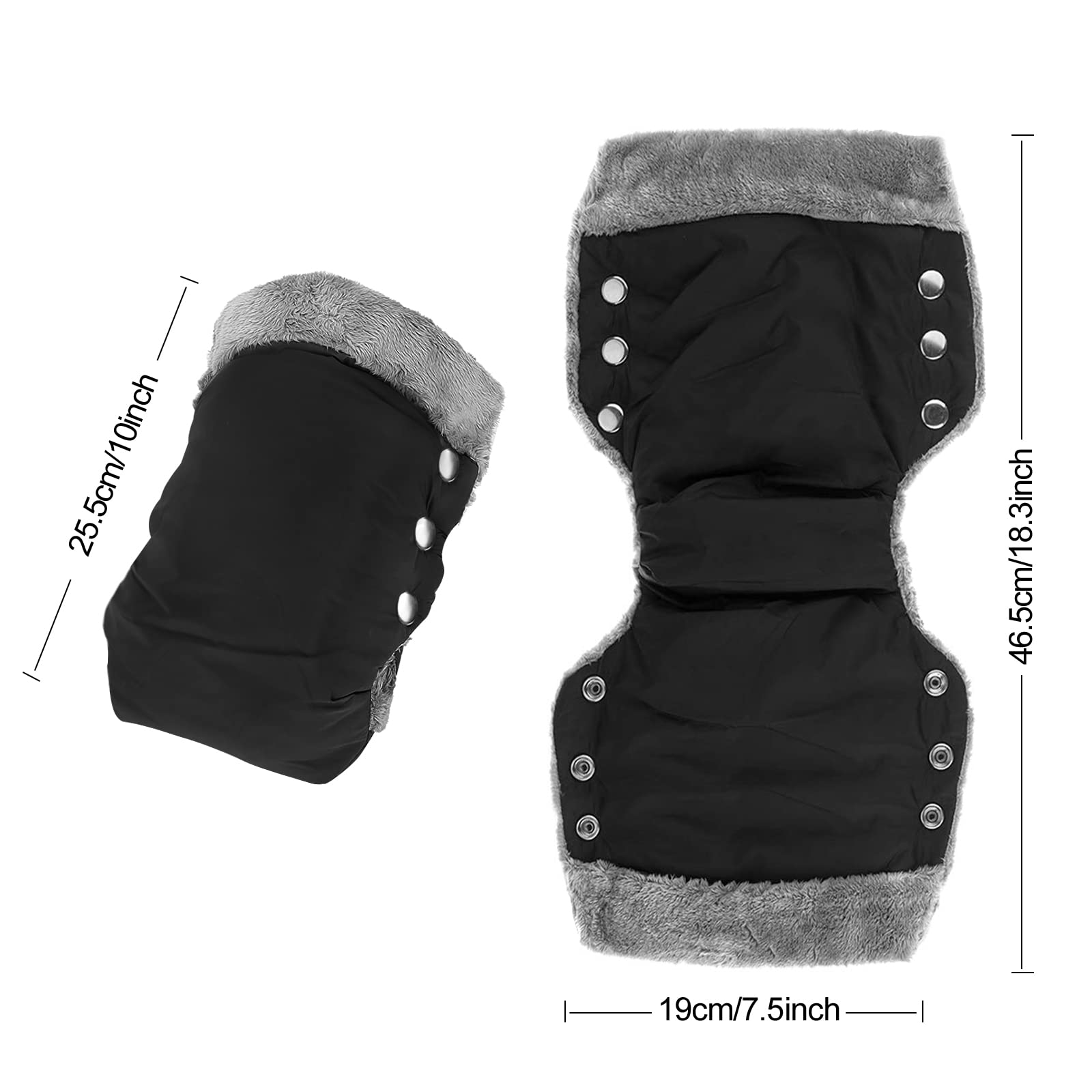 opamoo Manoplas para cochecito de bebé, extra largos, resistentes al agua y al viento, tamaño universal para cochecitos, carritos y remolques de ruedas