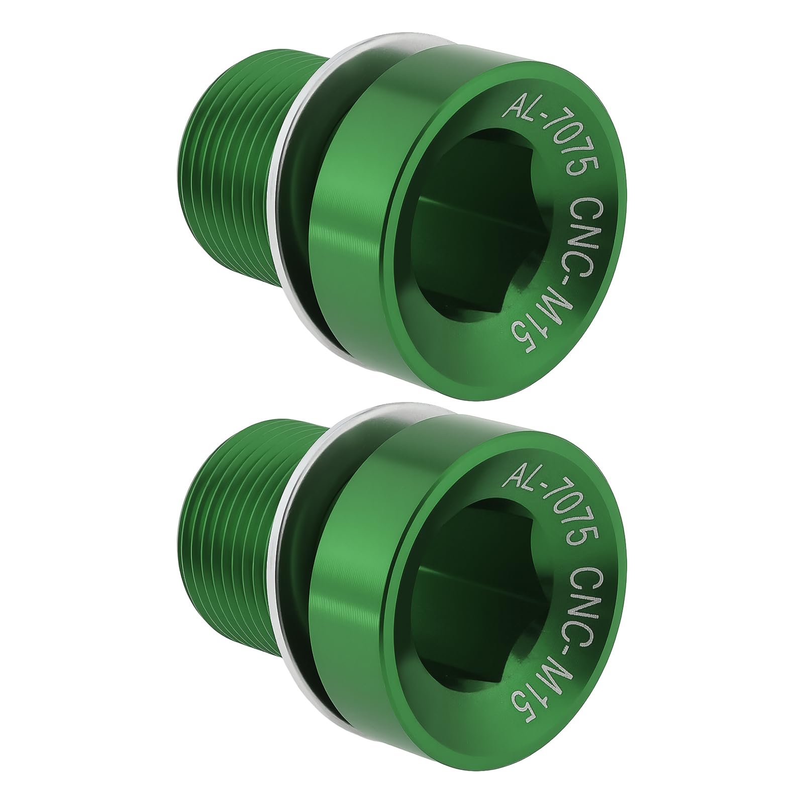 ECSiNG 2pcs Green Electric Bicycle Axle Crank M15 Bolt Aluminum Alloy Compatible with Bosch E-Bike CX 7075