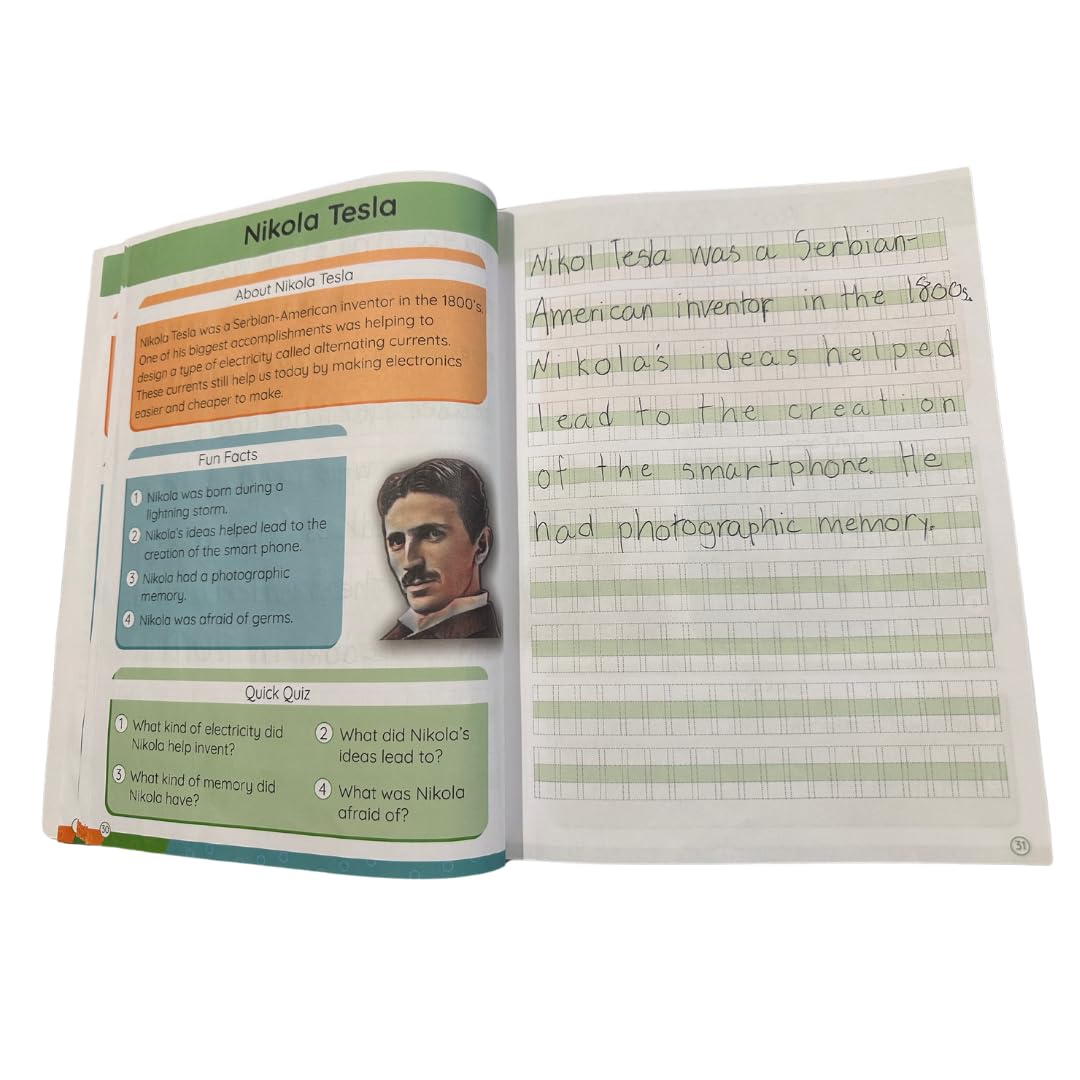 Channie's Las 20 personas históricas famosas, libro de trabajo de comprensión de lectura de 3º a 5º grado para niños, 20 biografías inspiradoras con datos divertidos y cuestionarios rápidos para