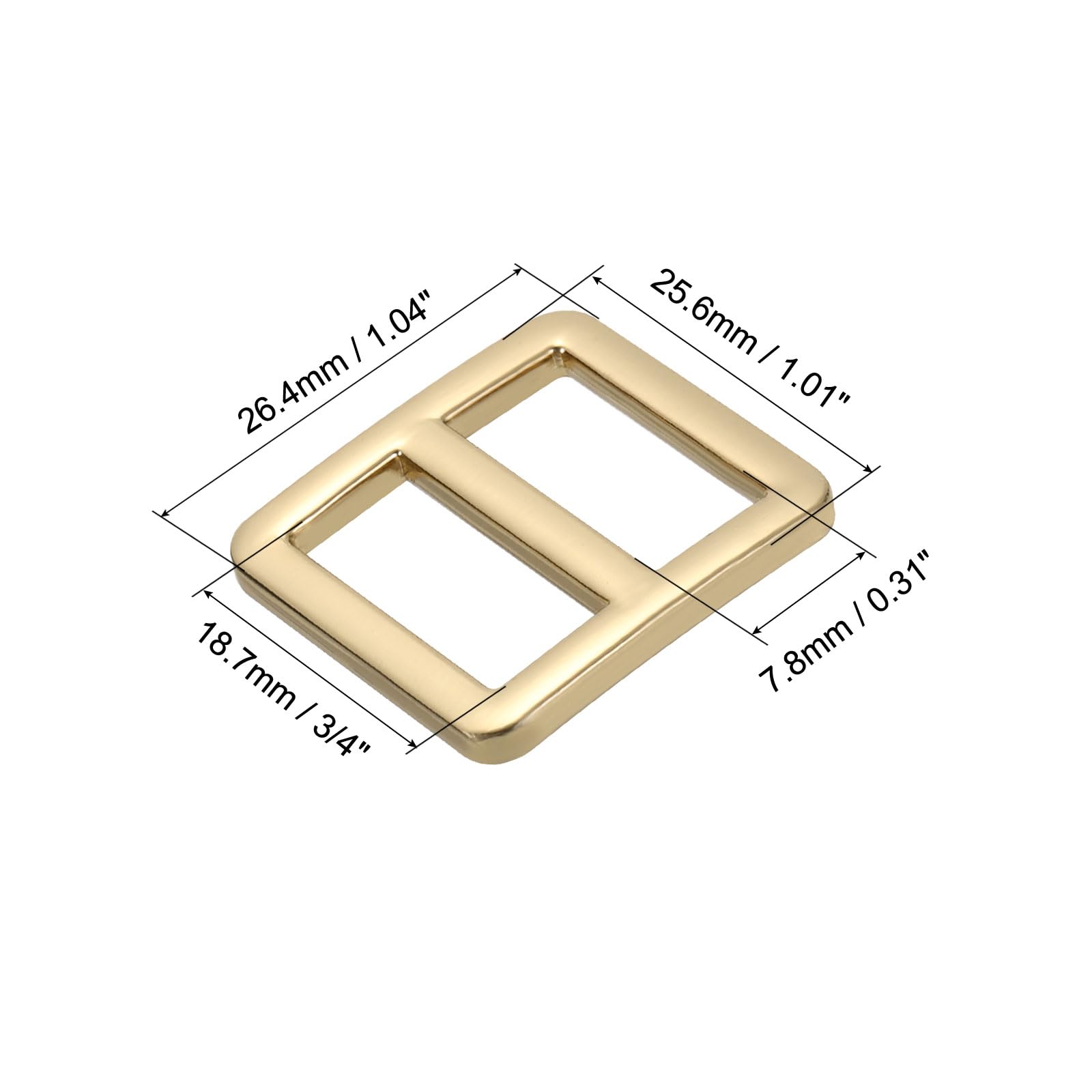 PATIKIL 20mm Tri-Glide Slide Buckles, 10 Pack Metal Webbing Strap Fastener for Backpack Bag Belt Gold - Image 2