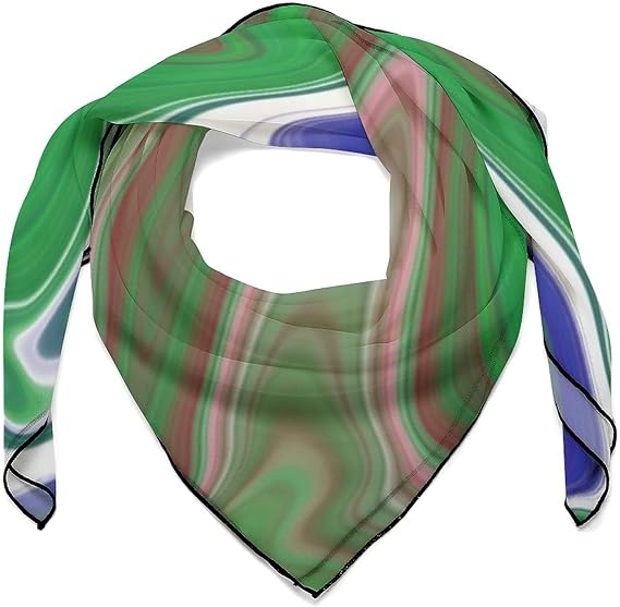 Amazon Inov 抽象芸術 緑 青 赤 白 黄色 レディース シルクタッチ 正方形 バッグスカーフ バンダナ ヘアアクセサリー 春 夏uv カット 贈り物 誕生日 プレゼント 首巻き 小顔 巻き方 スカーフ 通販