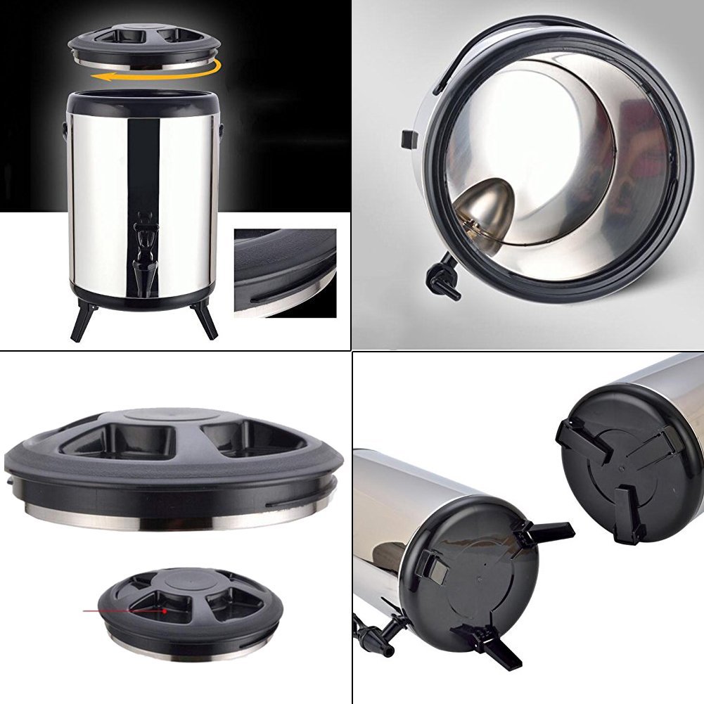 Dispensador de bebidas de acero inoxidable con doble pared y espiga para agua caliente, té, café, zumo