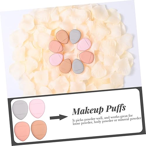 Gatuida 12pcs Makeup Foundation Powder Compact Finger Applicators for Delicate Skin for Travel Home Use Lightweight Easy to Clean for All Makeup Needs