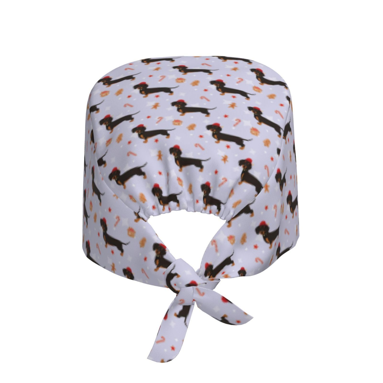 Kuilepa Dachshund Dog Print Working Caps With Sweatband Adjustable Working Hats Elastic Scrub Hats Nurse Scrub Cap