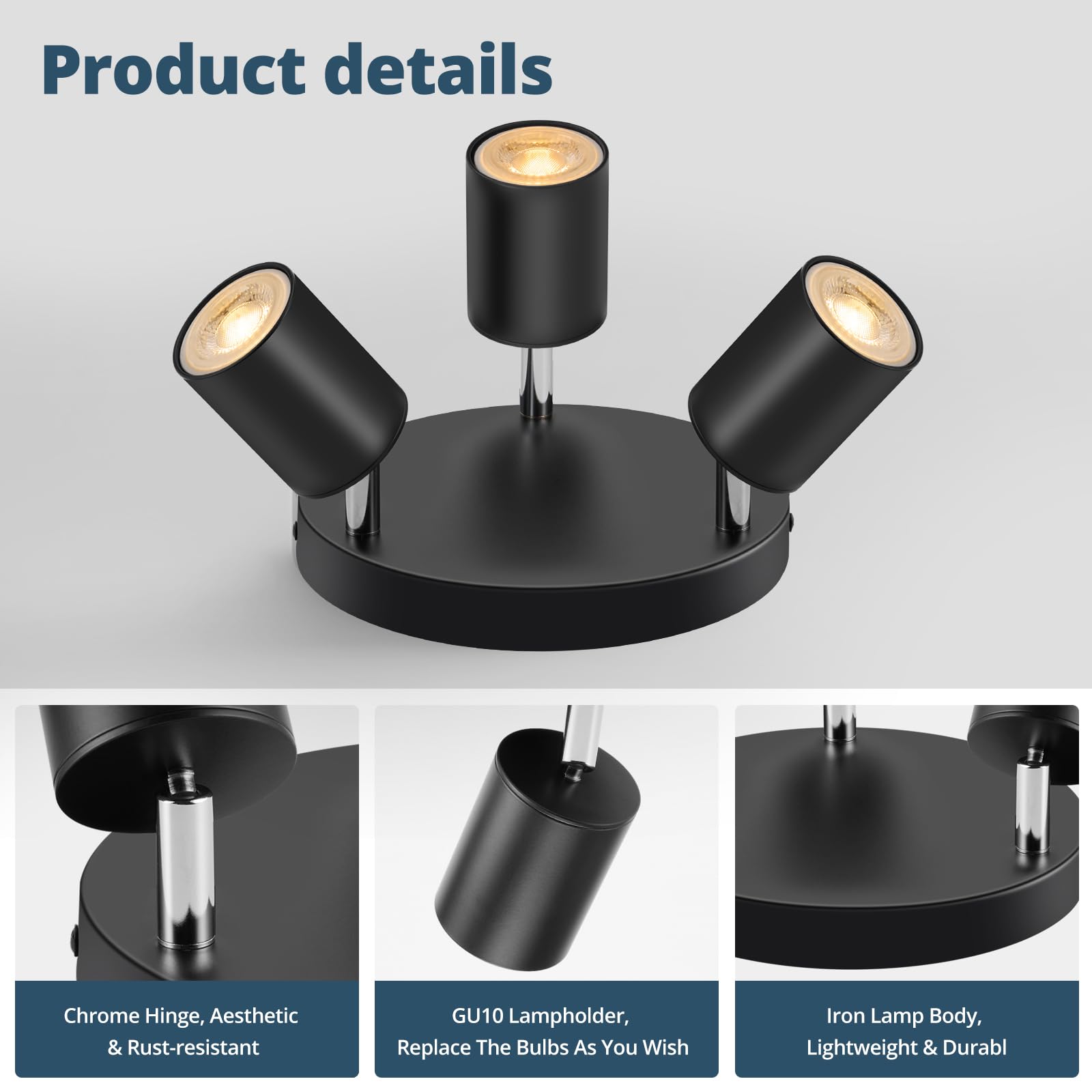 BRILLIANT Lampe Milano LED Spot Mural Chrome/chrome Noir