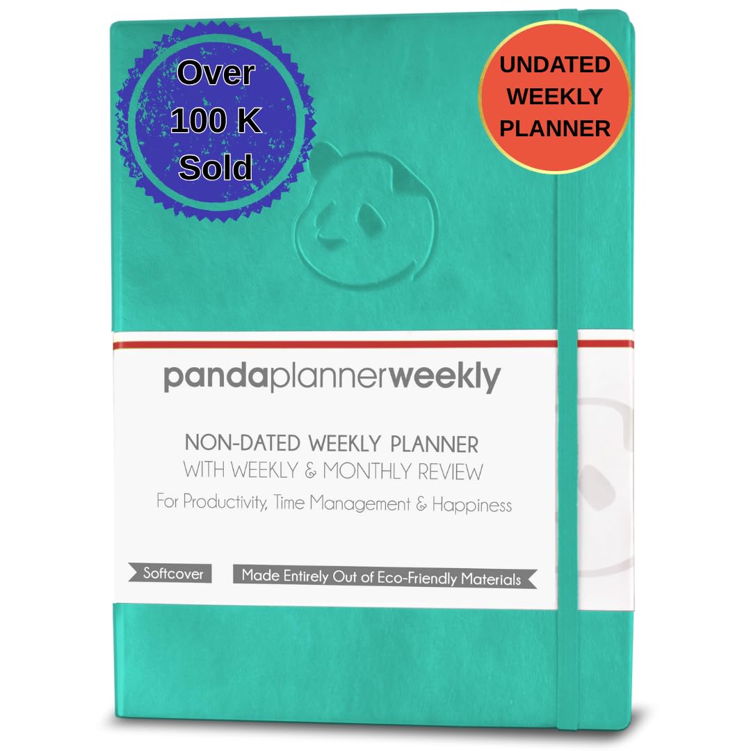 Sponsored Ad - Panda Planner 2026 Undated Weekly Planner, To Do List Notebook with Habit Tracker, 8” x 11”, 53 Weeks, Daily Weekly Monthly Overview for Home, School, Office, Turquoise