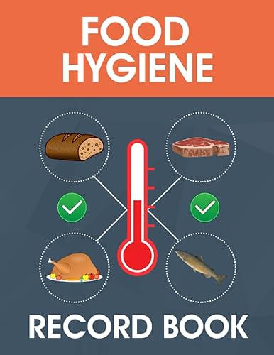 Food Hygiene Record Book: Food Hygiene Inspection Checklist, Food Temperature Tracker With Inventory Management, Kitchen Cleaning Log Book