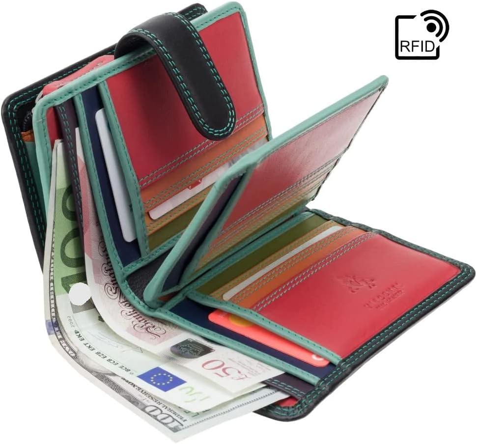 VISCONTI Rainbow Leather Ladies Purse Style RFID Blocking RB51 (Black Rhumba) - Image 6