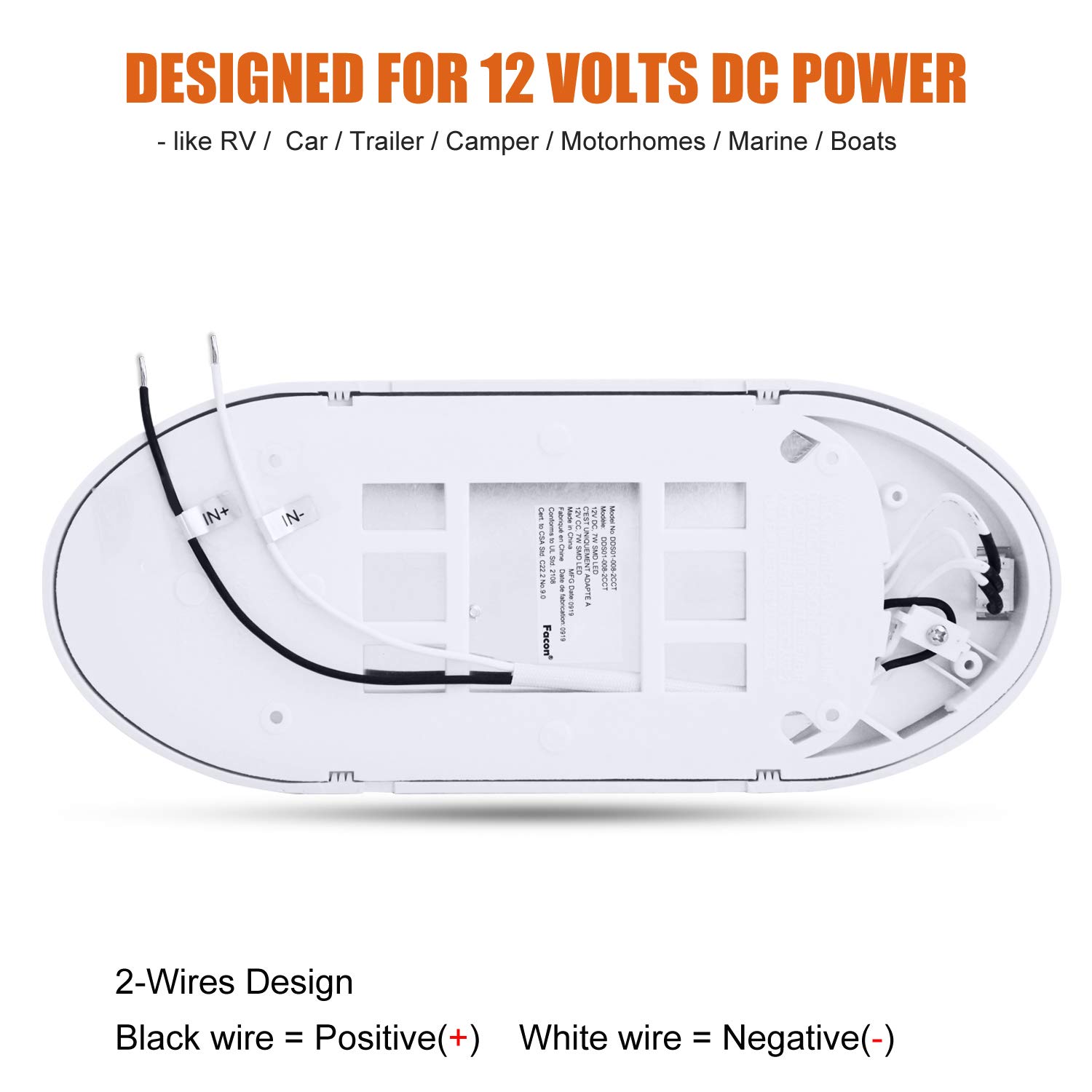 Buy Facon 12V LED Lighting with On/Off Switch, 3400K Warm White Soft Light, 2Packs 12v LED Buy Facon 12V LED Lighting with On/Off Switch, 3400K Warm White Soft Light, 2Packs 12v LED