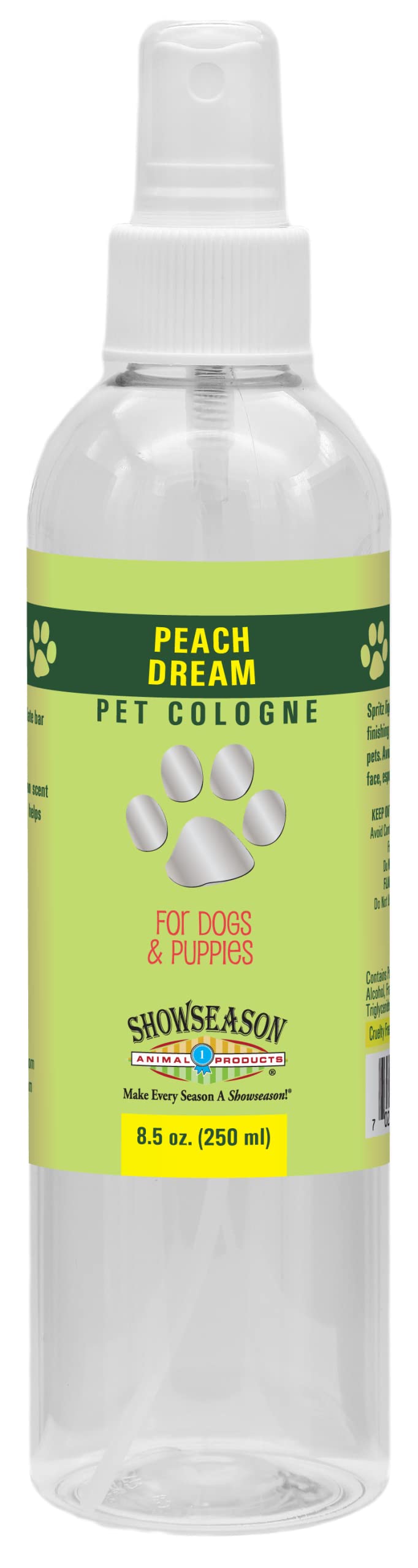 Showseason® Peach Dream Pet Cologne 8.5 oz For Dogs | Long-Lasting Odor Eliminator | Cruelty-Free | Paraben-Free | Biodegradable and Non-Toxic | Made
