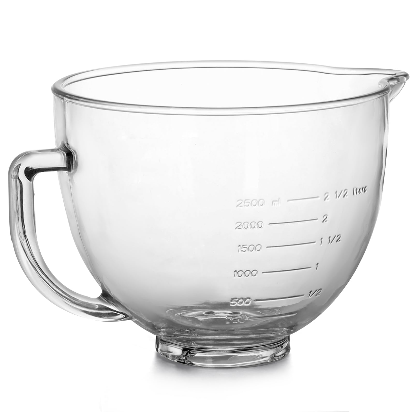 Skelang vaso mezclador, vaso mezclador con asa y pico vertedor, accesorio para batidora, compatible con las batidoras de cabezal inclinado KitchenAid de 4,5 y 5 cuartos