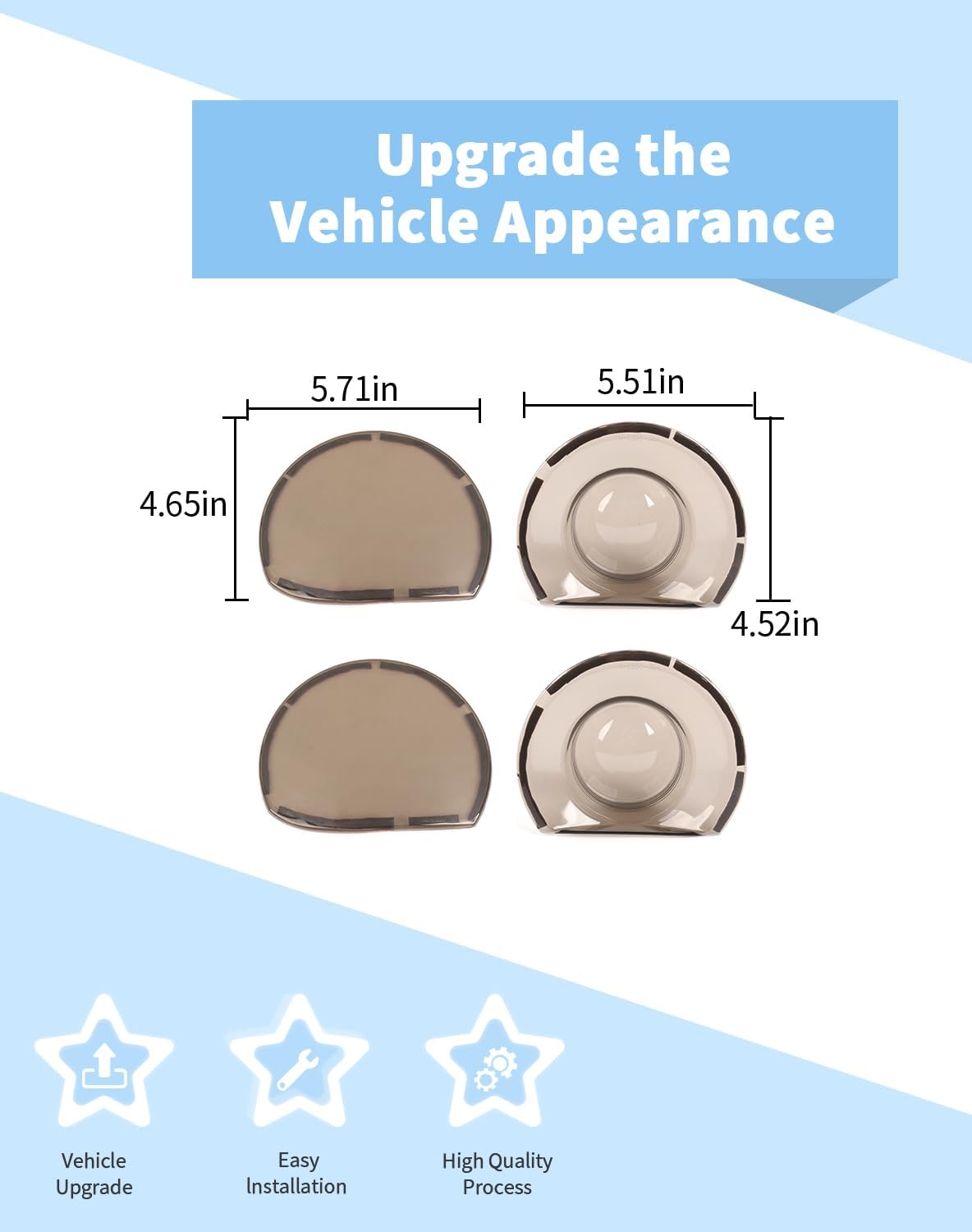 Voodonala Front Headlight Cover Trim Compatible with Dodge Challenger Exterior Accessories 2015-2024, Smoked Black