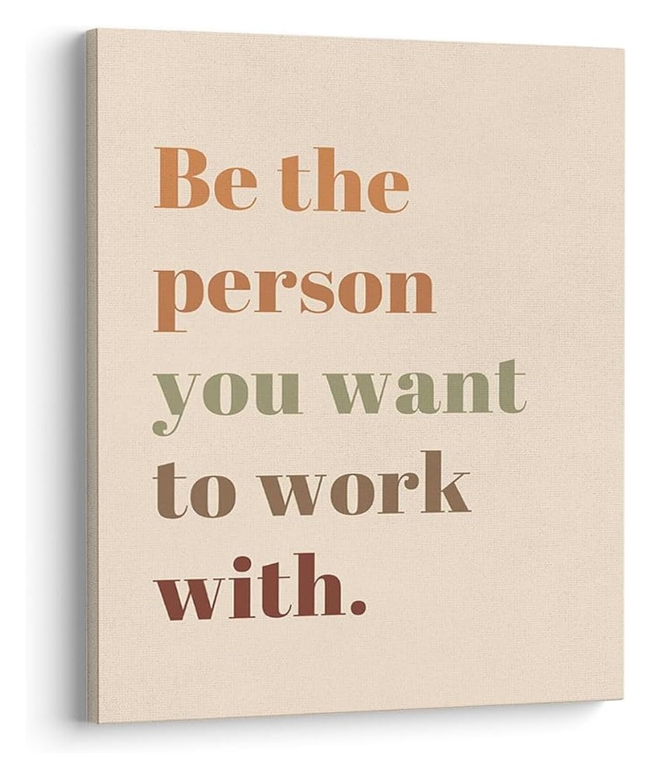 LLBOGRGGN Teamwork & Motivation Poster: Be The Person You Want to Work With, Wall-Art for Office and Home Office(Unframed,16x24inch(40x60cm))