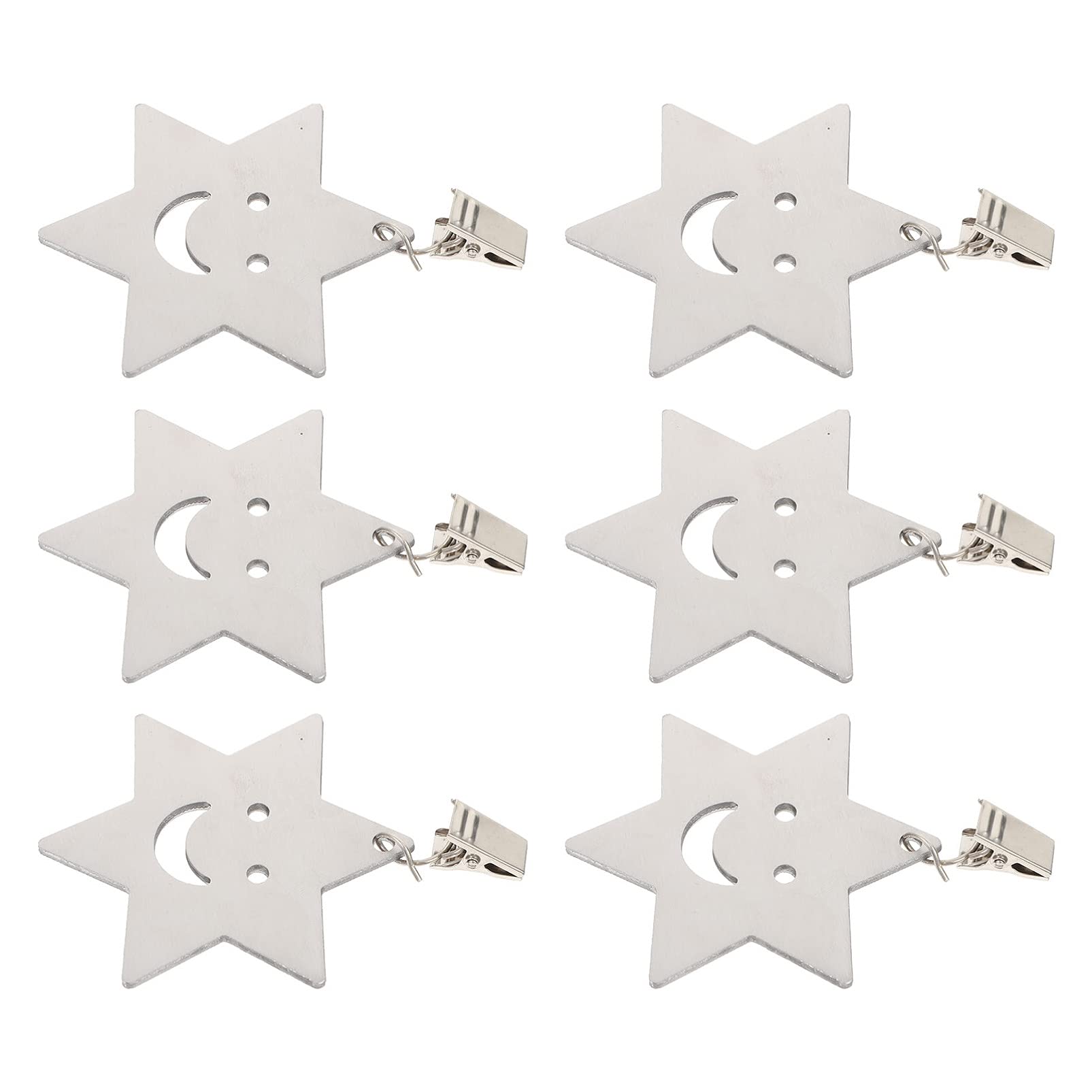 Tende da esterno 6 pezzi Pesi for tovaglie con clip da tavolo in metallo Morsetti for copritavolo a forma di stella in acciaio inossidabile Morsetti for feste in giardino all'aperto Tovaglie for tavol
