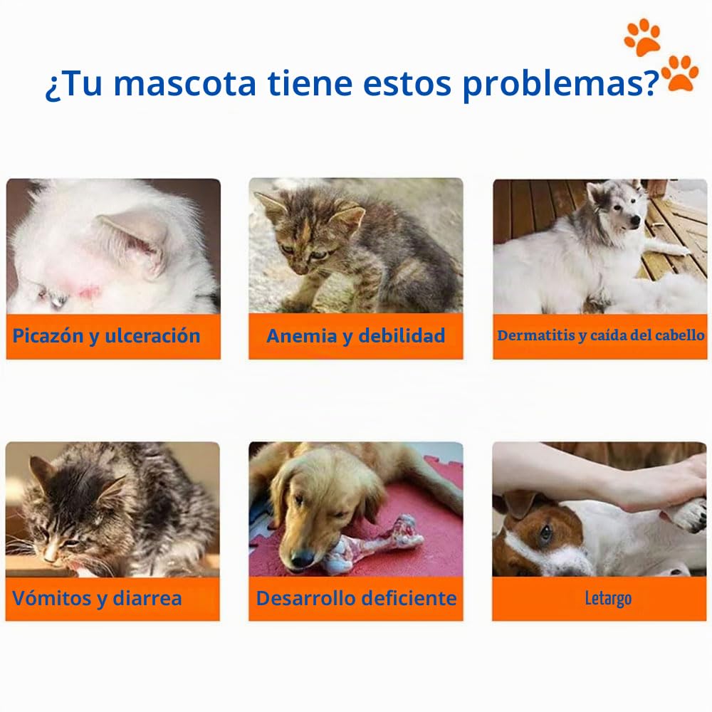 100 Cápsulas Desparasitante Herbal Natural para Perros y Gatos para el Tratamiento de parásitos internos