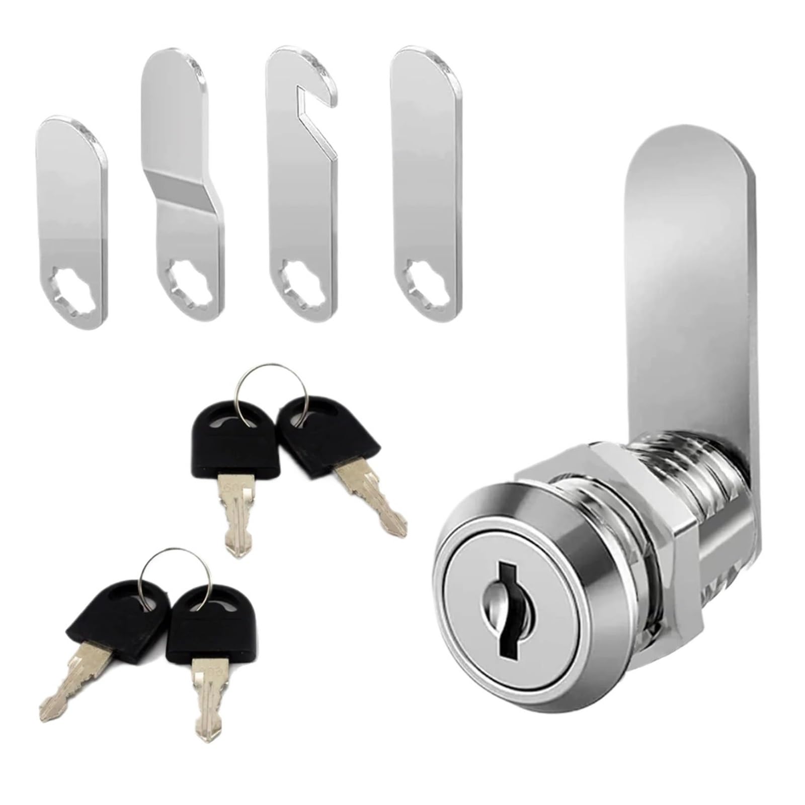 Cam Lock Set Drawer Cabinet Locks Cupboard Locker Furniture Hardware Door with 4 Keys and Different Plates for Cabinet Letterbox(20mm)