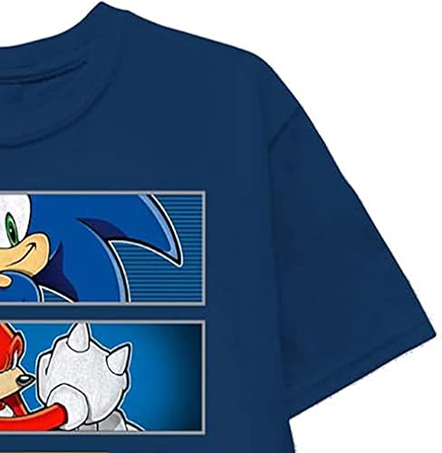 Miniatura 6 de SEGA Camiseta de Sonic The Hedgehog para niños, con Sonic, Tails y Knuckles, The Hedgehog Trio, camiseta oficial