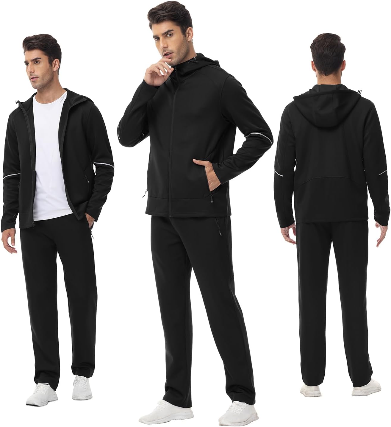Gopune Men's Tracksuit 2 Pieces Set Hoodie Sweatsuits Full Zip Athletic Jogging Suits Long Sleeve Casual Sports Outfits - Image 2