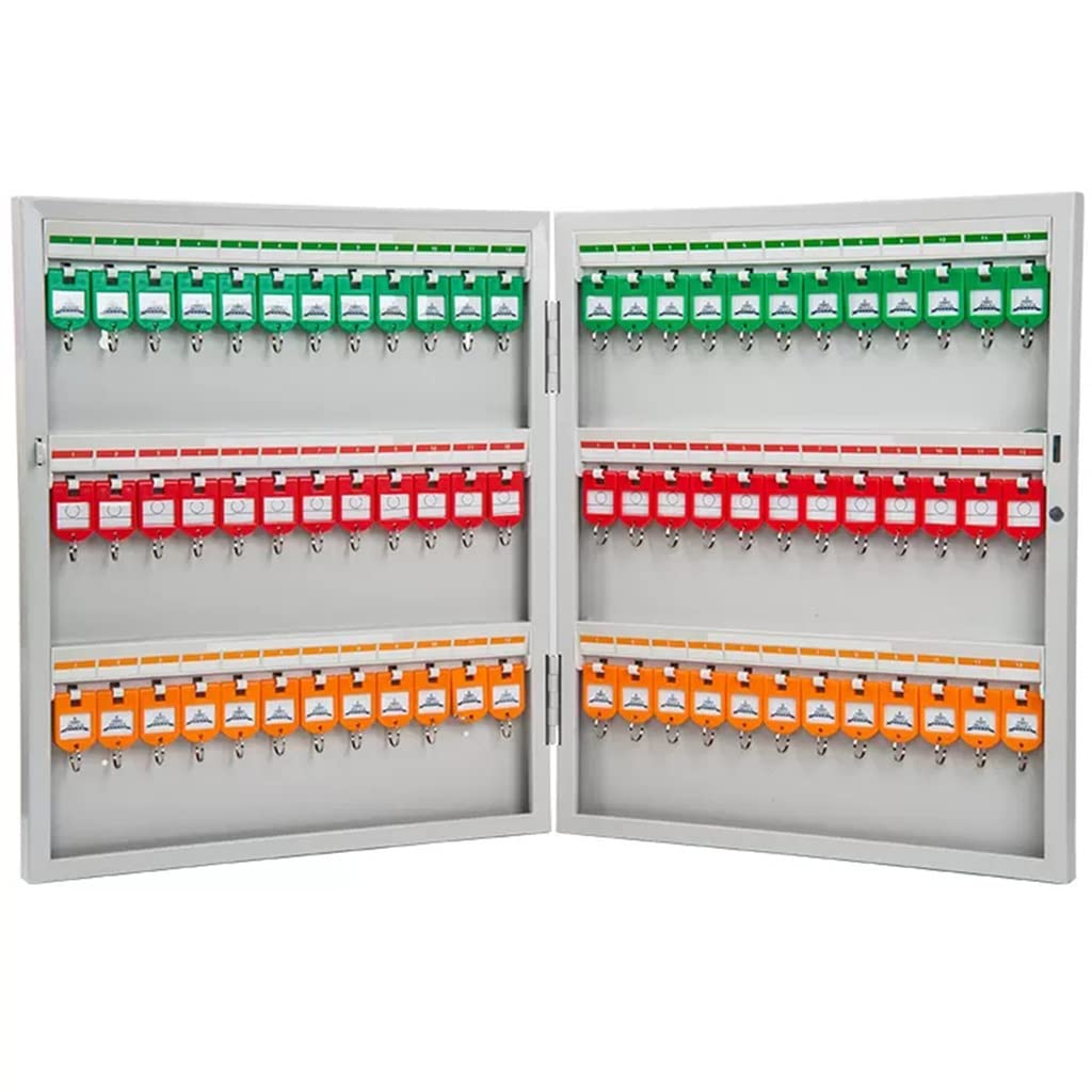 Kfgisd B Key Lock Organizer Large Company/Car Lots Large-Capacity Wall-Mounted Steel Key Cabinet, 72/96/120/150-Keys ，Key Box(72 Keys)