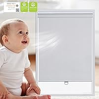 Vista 2 de Persianas enrollables 100 % opacas, sin cordón, de tela ecológica con patrón de rayas jacquard