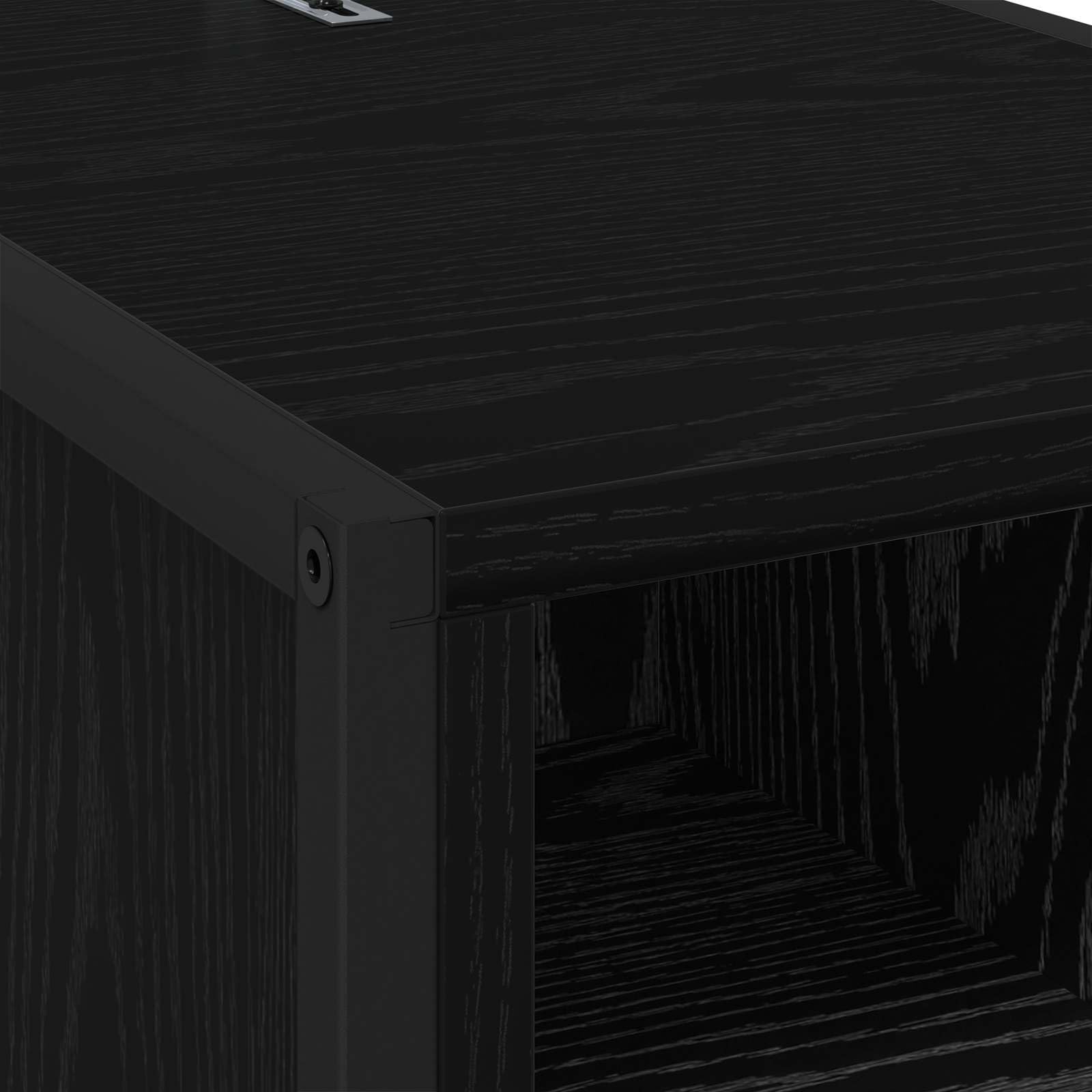 Comodino industriale 2 pz Rovere nero con 2 cassetti 39,5 x 30 x 50 cm tavolino mobiletto salvaspazio per camera da letto soggiorno ufficio con ripiano e contenitore