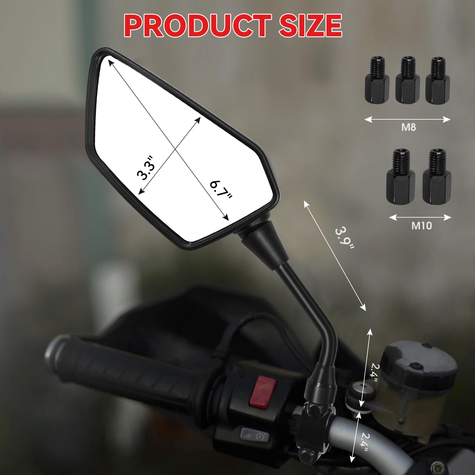 Snapklik.com : GEVINFA ATV Mirror - Rear View Mirror For ATV, Bike ...