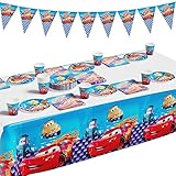 【Adáptese a las ocasiones】Nuestros suministros para la fiesta de cumpleaños Car Lightning McQueen son adecuados para cualquier fiesta, fiesta de cumpleaños infantil, Navidad, picnic, reunión familiar, fiesta de cumpleaños, baby shower, eventos al aire libre y otras celebraciones.