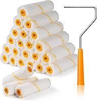 MisterRui 24-Pack 4-Inch Microfiber Paint Roller Covers 9mm Nap - Reusable Lint-Free Rollers for Walls Cabinets Trim