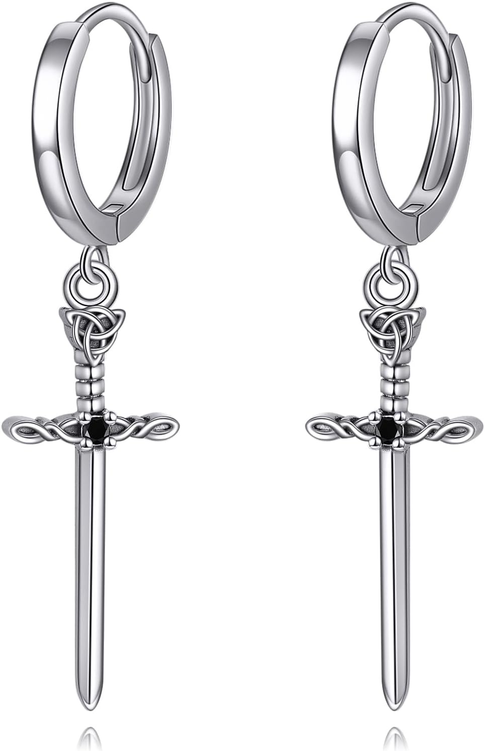 Sword Dagger Dangle Drop Earrings Dagger Cross Earrings Goth Punk Irish Jewelry Gifts for Men Women