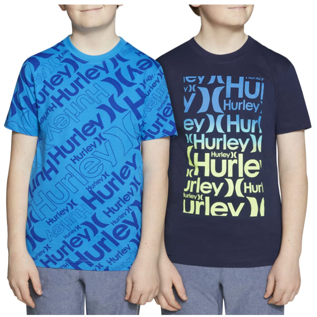Photo 1 of Hurley Boy's 2 Piece Short Sleeve Graphic T-Shirt Set X-Large Neptune Blue-ss/Midnight Navy-ss
2 pack