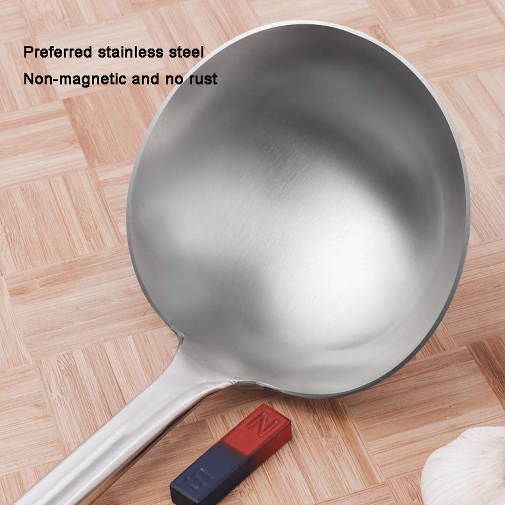 Cuchara sopera de Acero Inoxidable con Mango de Madera - Cocine, revuelva, sumerja y sirva sopas y Salsas con Utensilios de Cocina de Calidad para restaurantes y Catering,Steel Handle b 410ml