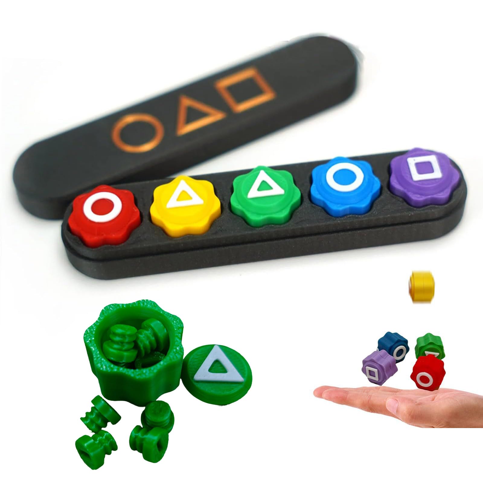 Dinblex Upgraded Gonggi Weighted, Gonggi Korean Game,Gonggi Game, Traditional Korean Stones Catching Toy, Korean Jacks Set (1 Set with Case)