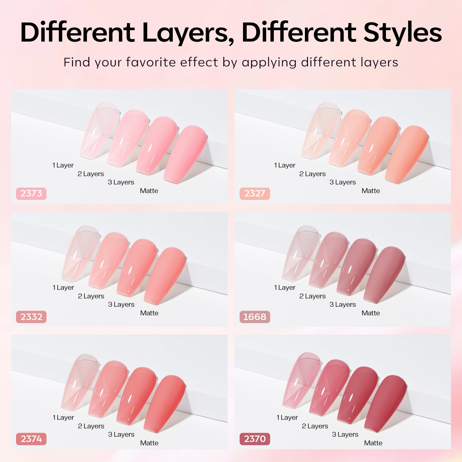 Modelones Zestaw żelowych lakierów do paznokci, 6 kolorów, żelowe, przezroczyste, różowe, nude, brązowe, żelowe lakiery UV do Starter Nail Art Salon DIY Home, 7 ml