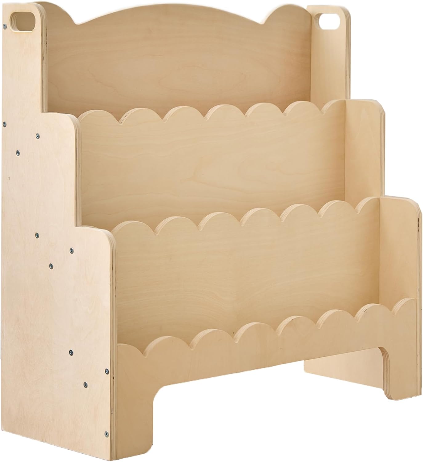 3 Tier Wood Bookshelf for Kids Montessori Book Shelf for Kids Room Playroom Nursery Classroom Living Room Book Case Wooden Storage Shelf Natural (29.5" L x 10.6" W x 27.5" H)