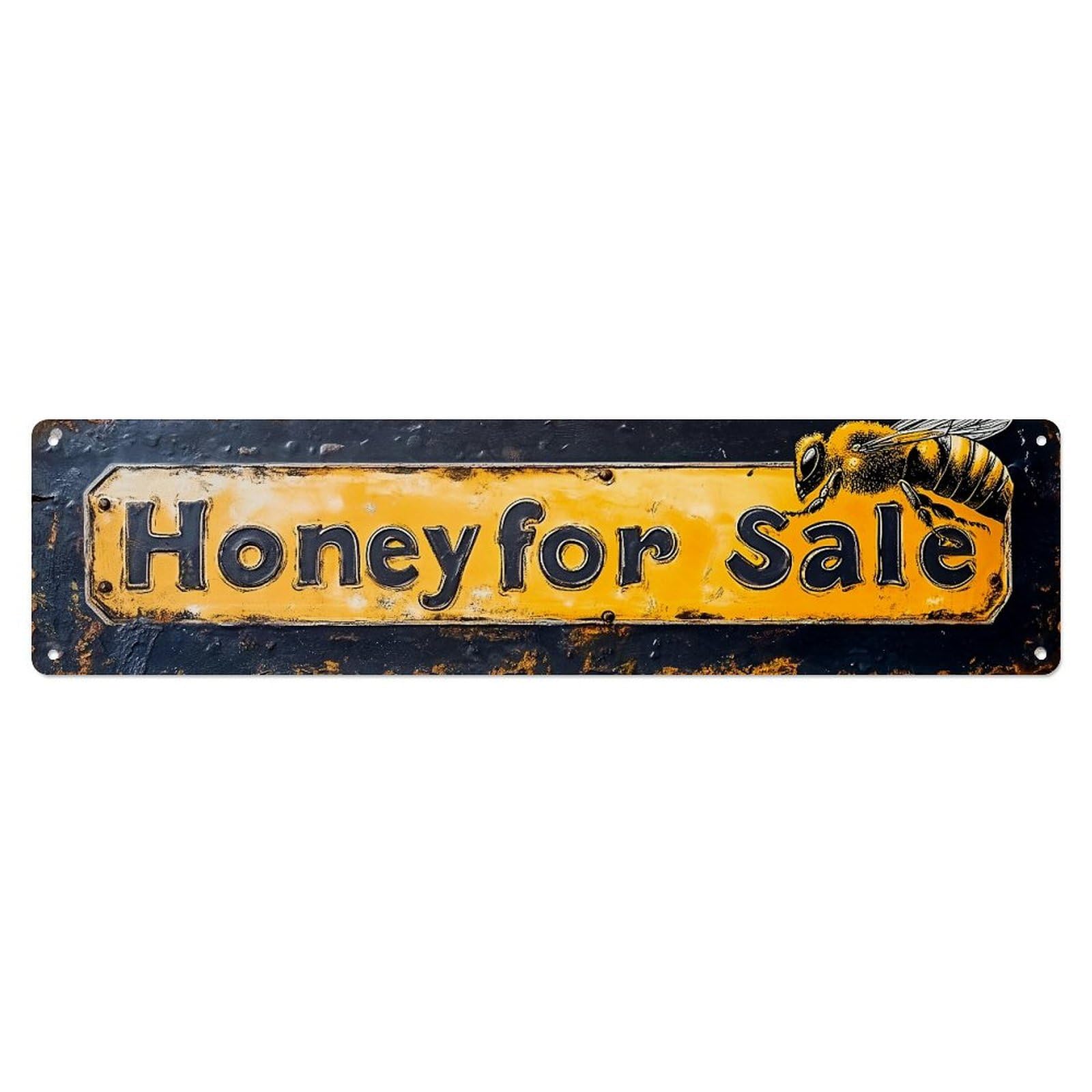 Honey For Sale Bee Pattern Metal Tin Sign Plaque