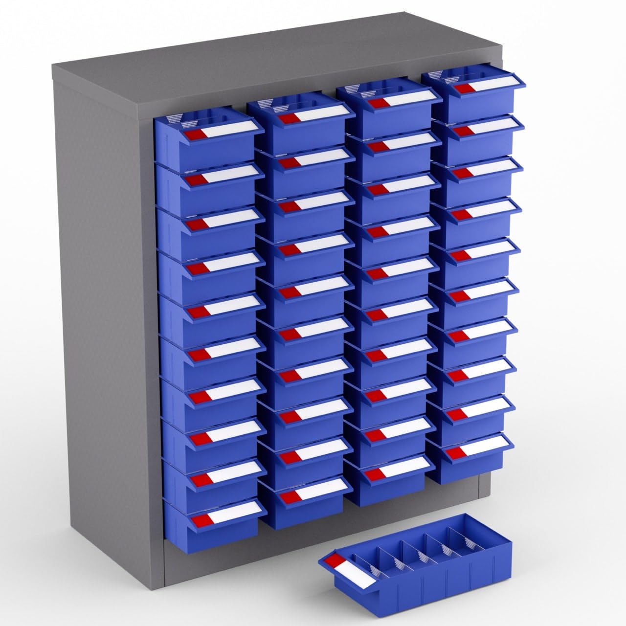 Part Cabinet with 40 Drawers, Shelves & Label Stickers - Bolt and Nut Organizer Bolt Bin Cabinets, Robust Steel Tool Storage Cabinet for Hardware