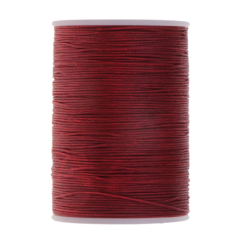 Amagogo Deep Red 1Pc 130 Meters 0.5Mm Polyester Waxed Thread Cord For Leather Sewing, 0.5Mm