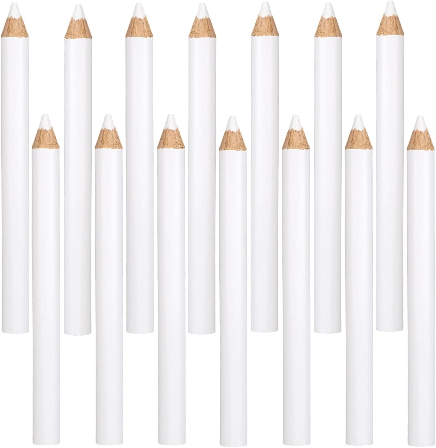 14pcs Fabric Pencils for Sewing, White Wooden Water Soluble Fabric Marker Tailors Chalk Pencil Washable Marking Pens Tools for Tailoring Quilting Woodworking DIY Craft