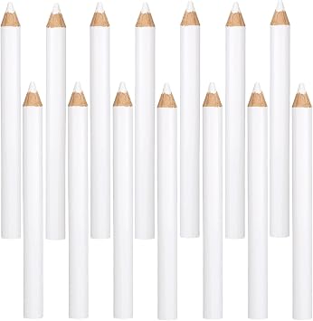 14pcs Fabric Pencils for Sewing, White Wooden Water Soluble Fabric Marker Tailors Chalk Pencil Washable Marking Pens Tools for Tailoring Quilting Woodworking DIY Craft