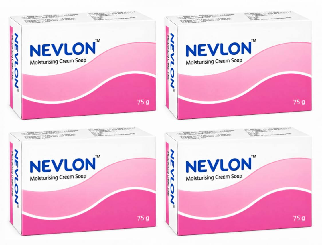 Nevlon Moisturising Cream Soap 75g | Enriched with Glycerin Aloe Vera Kokum Butter & Olive Extract | Grow Key | Gentle Cleansing & Moisturising Bathing Bar for Soft Smooth Skin | Pack Of 4-image-46
