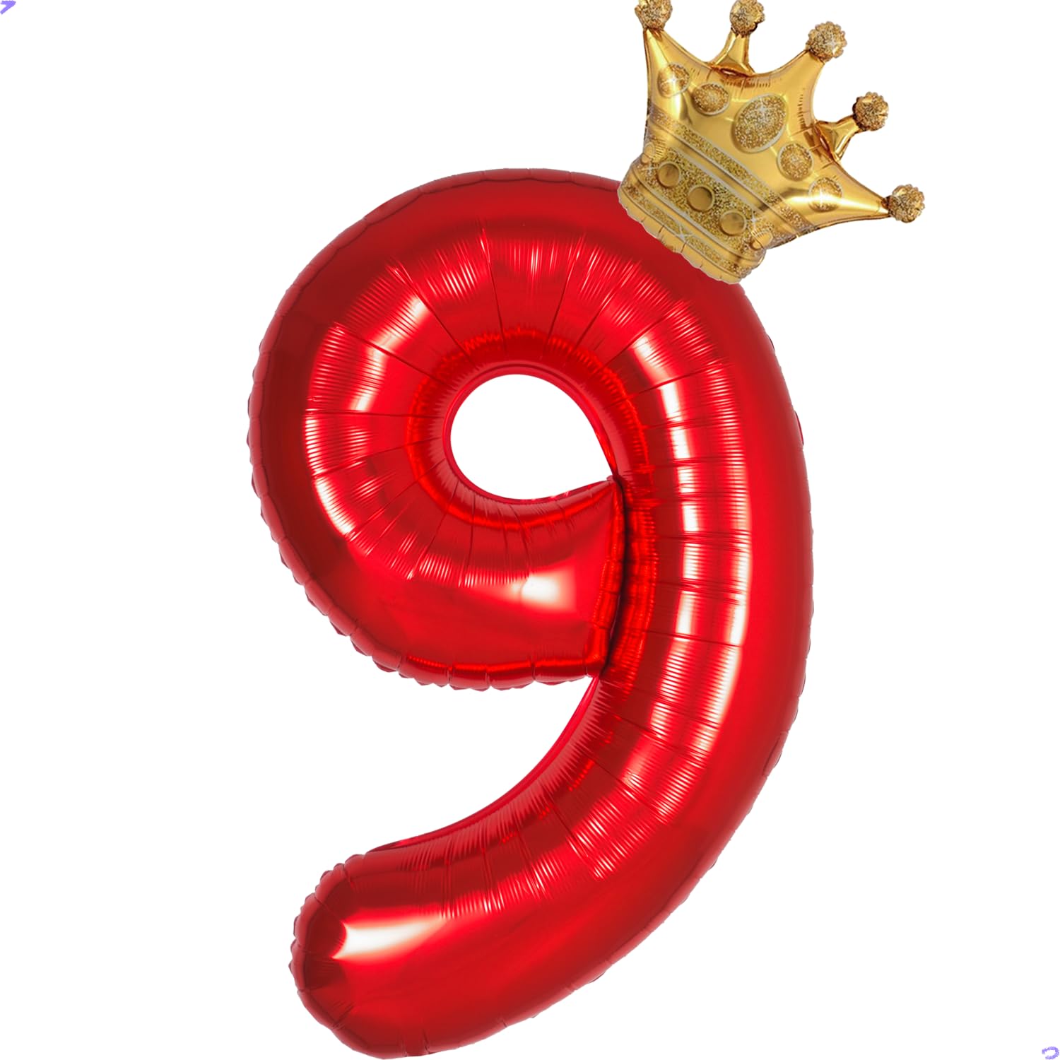 Red 9 Balloon Number Birthday Decorations, 40 inches Number Balloons Foil Mylar L9 Birthday Balloon for Kds Girl Boy 9th Party Decorations Supplies(Number 9 balloons)